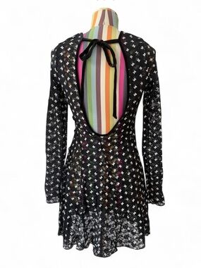 FREE PEOPLE Sheer Delight Long Sleeve Mini Dress MSRP $128